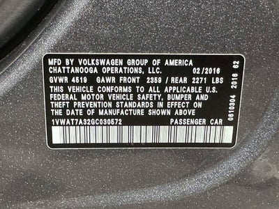 2016 Volkswagen Passat 1.8T R-Line
